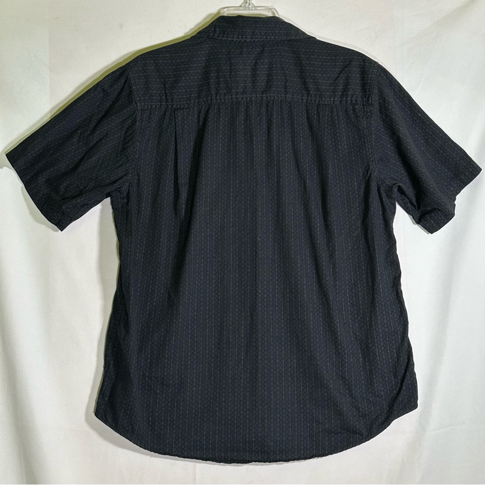 Bruno Stretch Black Button Down Short Sleeve Cotton Mens size Medium - Picture 5 of 7